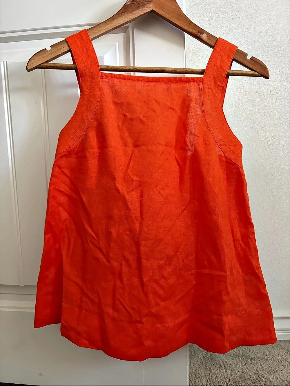 COS Tie-Back Linen Top Orange Size 2